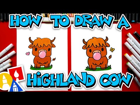 How To Draw A Highland Cow Blowing Bubble Gum Bubble