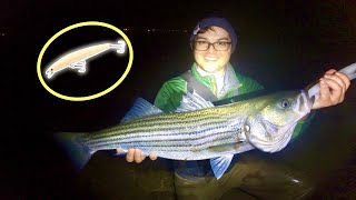 Night Fishing For Striped Bass With Plugs | NJ Back Bay Blitz!