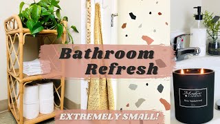 SMALL BATHROOM REFRESH | DIY Terrazzo Wall | EXTREMELY Budget & Renter Friendly