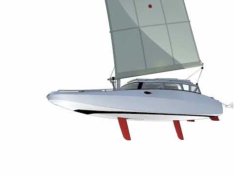 FIN, A 24′8″ (7.52m) shallow-water scow lugger by Laurie McGowan.