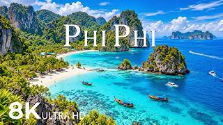 The Beauty of Phi Phi Islands 8K 🇹🇭 | Maya Bay, Crystal Lagoons & Tropical Islan