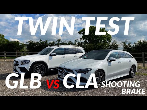 Mercedes-Benz CLA Shooting Brake vs GLB Twin Test | 2021 compact car head to head in 4K