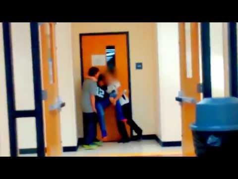 human battering ram caught by teacher