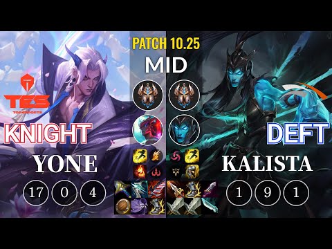 TES knight Yone vs HLE Deft Kalista Mid - KR Patch 10.25