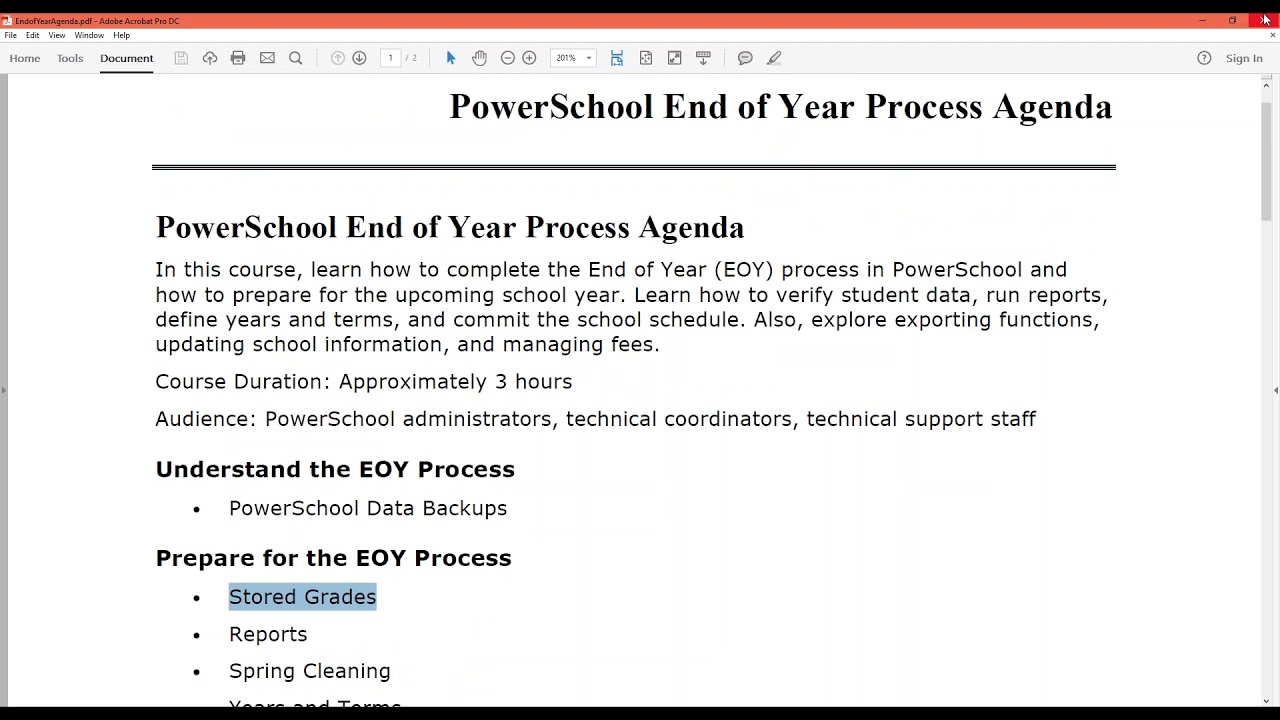 PowerSchool Admin Refresher Webinar