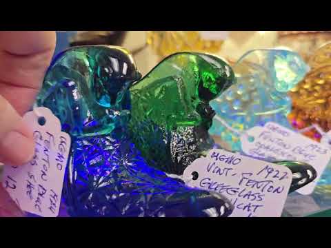 Vintage Fenton Glass Slippers,Boots, Shoes|Amberina,amethyst,ruby, amber Burning Sensation Antiques