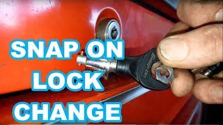 Snap On lock cylinder change REPLACE tool box key EASY