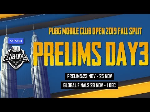 [EN] PUBG MOBILE CLUB OPEN Prelims Day 3 | Vivo | Fall Split | PUBG MOBILE CLUB OPEN 2019