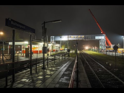 Plaatsing voetgangersbrug station Buitenpost