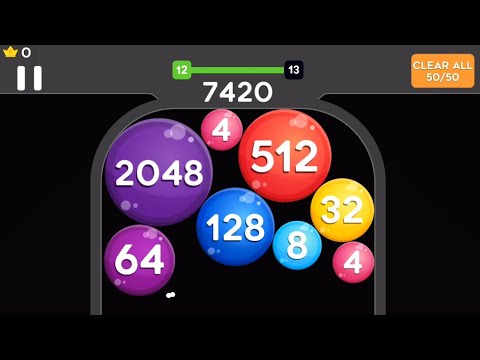 Merge Pop 2048 - Shoot balls Numbers Match Game, Level up (Part 01) All Levels Gameplay