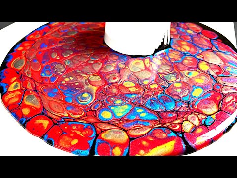 Open Cup Acrylic Pour Painting Extreme Sheen Metallics Fluid Art with JMoPainting
