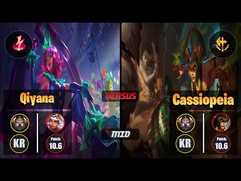 Challenger QIYANA [Electrocute] (Mid) VS  CASSIOPEIA - Challenger KR Patch 10.6