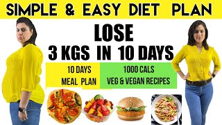 Easy Veg Diet Plan To Lose Weight Fast in 10 Days | Best Vegetarian Diet Plan For Fast Weight Loss