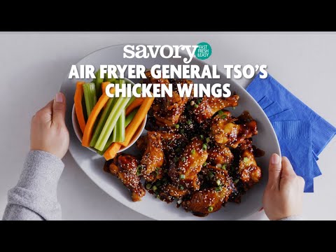 How to Make Air Fryer General Tso’s Chicken Wings | SavoryOnline