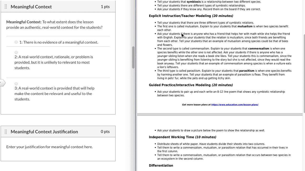 Lesson plan evaluation 1 Review