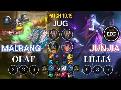 KT Malrang Olaf vs EDG JunJia Lillia Jungle - KR Patch 10.19