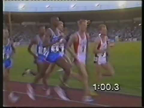 David Sharpe beats Steve Cram - 1000m ENGLAND V USA 1988
