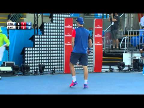 Luke Saville's cracking hot shot - World Tennis Challenge 2015