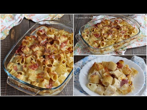 Pasta al forno con prosciutto cotto e formaggi. Perfetta per il pranzo della Domenica