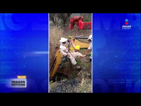 Tractor cayó a un pozo en Teocuitatlán de Corona, Jalisco | Imagen GDL con Ricardo Camarena