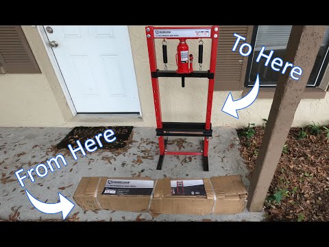 Northern Tool Strongway Hydraulic Shop Press Unboxing and Assembly