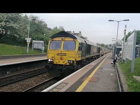 Freightliner Class 66955 & 66515 Is  Working 603D 1715 Westbury Down T.C. To Abercynon On 28/04/22