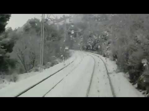 Snowy cab ride,train 1551 (HD)