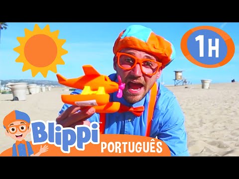 Blippi Português Aprendendo Cores e Números na Praia | Vídeos Educativos para Crianças
