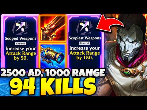 ONE AUTO = ONE KILL: 2,500 AD + 1,000 Attack Range Jhin (94 KILLS) | ARAM Mayhem