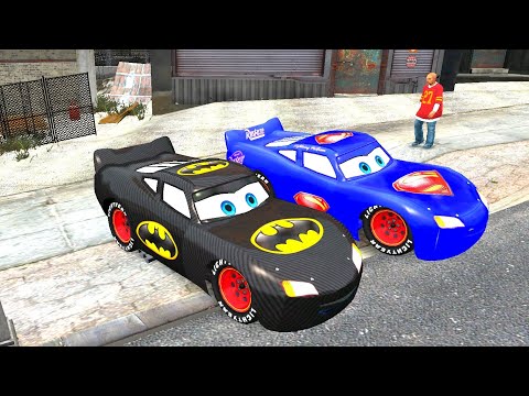 Superman McQueen vs Batman McQueen Crash Testing Ep. 1 - GTA IV Cars Mod