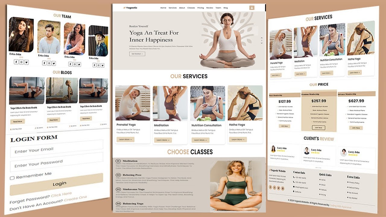 How to Create a Responsive Yoga Website Design Using HTML CSS & JavaScript
