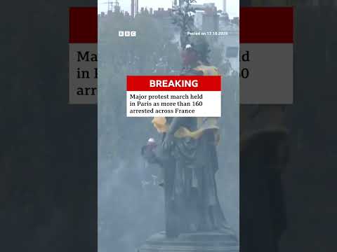 Major protest march held in Paris. #Paris #France #bbcnews