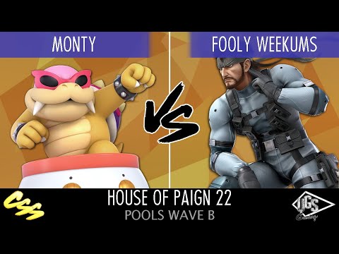 [House of Paign 22] Wave B Pools: Monty (Bowser Jr.) vs. Fooly Weekums (Snake)
