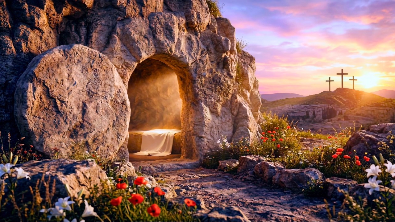 Easter Resurrection Ambience: He Is Risen ✝️ Empty Tomb of Jesus 🌅 Relaxing Instrumental Music | 4K