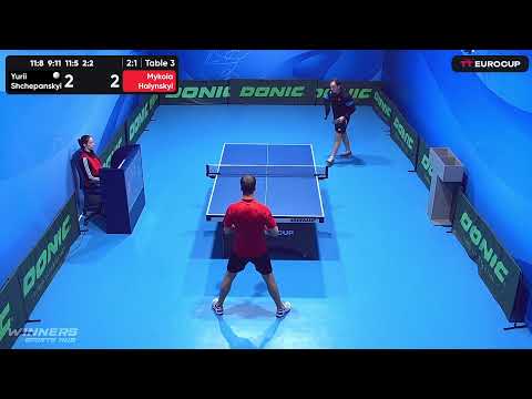 13:15 Yurii Shchepanskyi 3 - 1 Mykola Halynskyi 11.05.2023 TT Euro.Cup Ukraine Star. TABLE 3