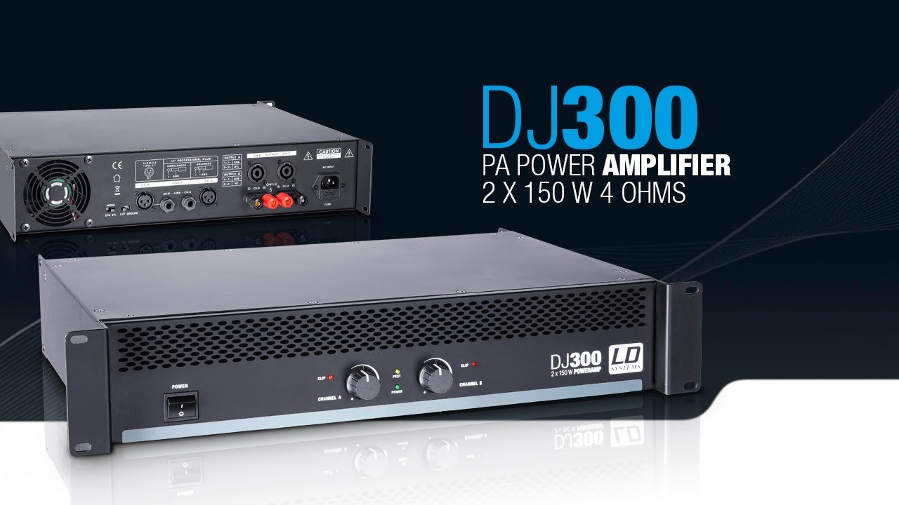 LD Systems DJ300 - PA Power Amplifier 2 x 150 W 4 Ohms