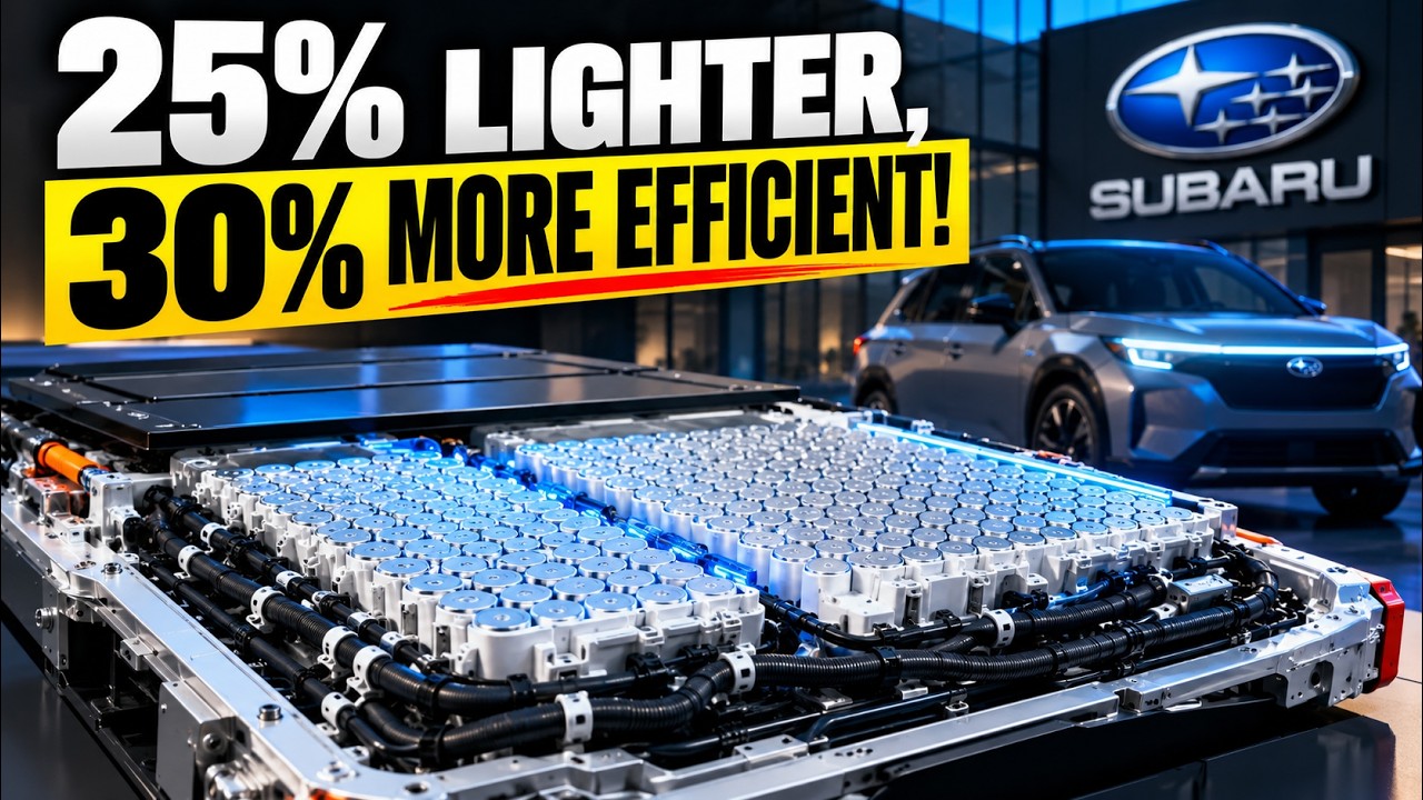 Subaru electric vehicle prototype and battery