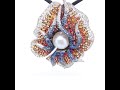 video icon number one for Multi-Color Sapphire, Diamond and Pearl Pendant in White Gold item 770-00119