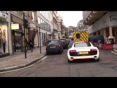 D.K.O. Tuned Audi R8 Sportec (Incredible Exhaust) Driving Around London