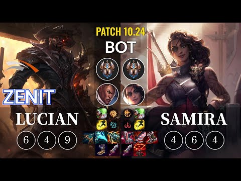 HLE Zenit Lucian vs Samira Bot - KR Patch 10.24