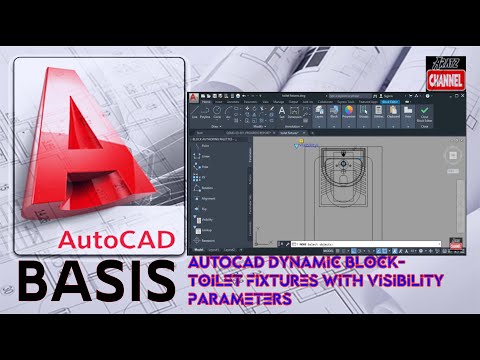 AUTOCAD DYNAMIC BLOCK - TOILET FIXTURES WITH VISIBILITY PARAMETERS