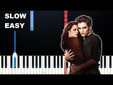 Twilight - Bella's Lullaby (SLOW EASY PIANO TUTORIAL)
