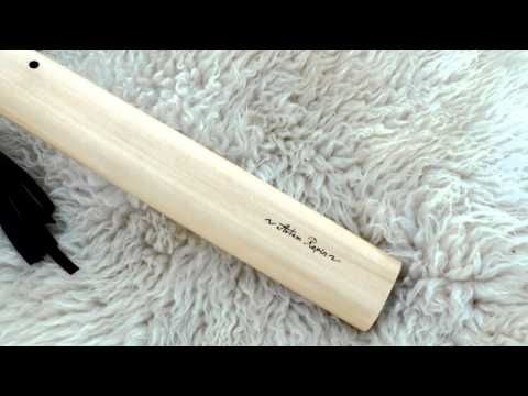 Native Inspired Drone flute in the Key of Low D of Alaskan Yellow Cedar and Walnut Totem