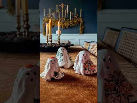 DIY air dry clay floral ghosts