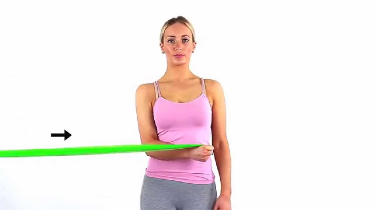 Internal rotation shoulder strengthening with band - YouTube