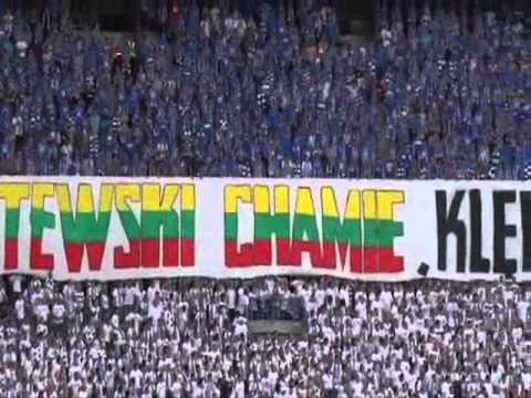 Lech Poznań  transparent  „Litewski chamie, klęknij przed polskim panem"
