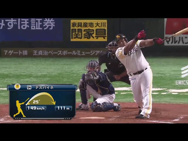 【3回裏】打った瞬間確信!! ホークス・デスパイネの復帰後初ホームラン!! 2018/9/22 H-Bs