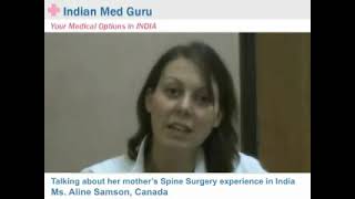 Ms. Aline Samson, Canada patient video testimonial India