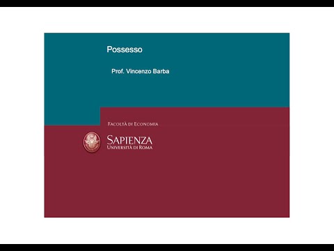 Lezioni di diritto privato. D 01 Nozione di possesso