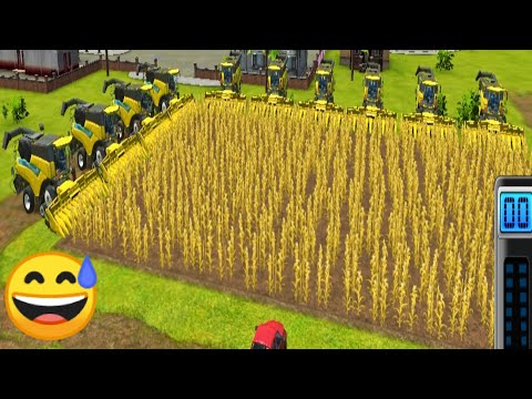 All Fields Harvesting Challenge Done by 10 New Harvesters in fs16 || Timelapse